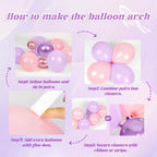 GIZIUXNE Pink & Purple Butterfly Birthday Decorations | Pastel Balloons & Backdrop