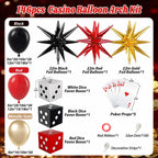 GIZIUXNE Casino Balloon Arch Kit – Black, Red & Gold Balloons with Dice Boxes