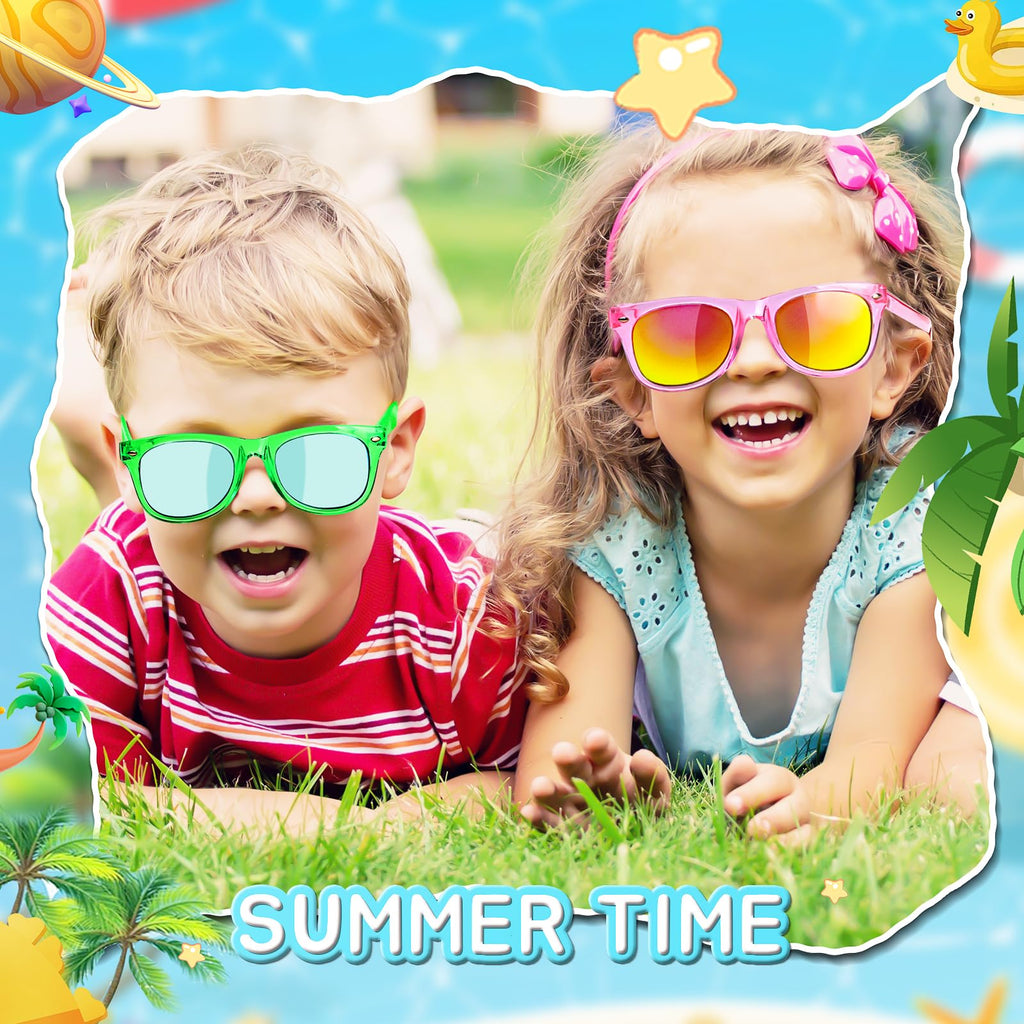 GKTZ Kids Sunglasses Neon Pack – UV400 Protection, 16 Pack Party Favors