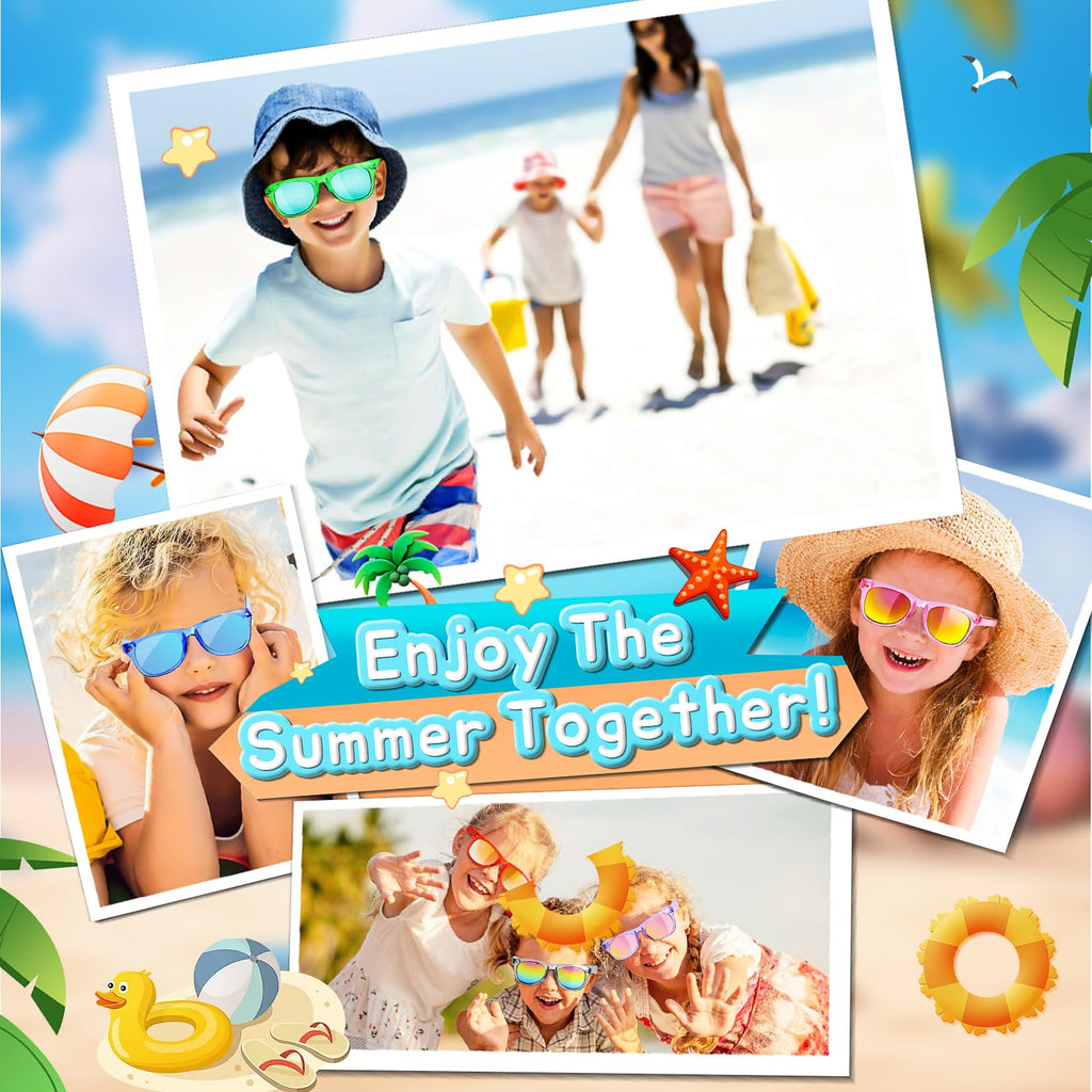 GKTZ Kids Sunglasses Neon Pack – UV400 Protection, 16 Pack Party Favors
