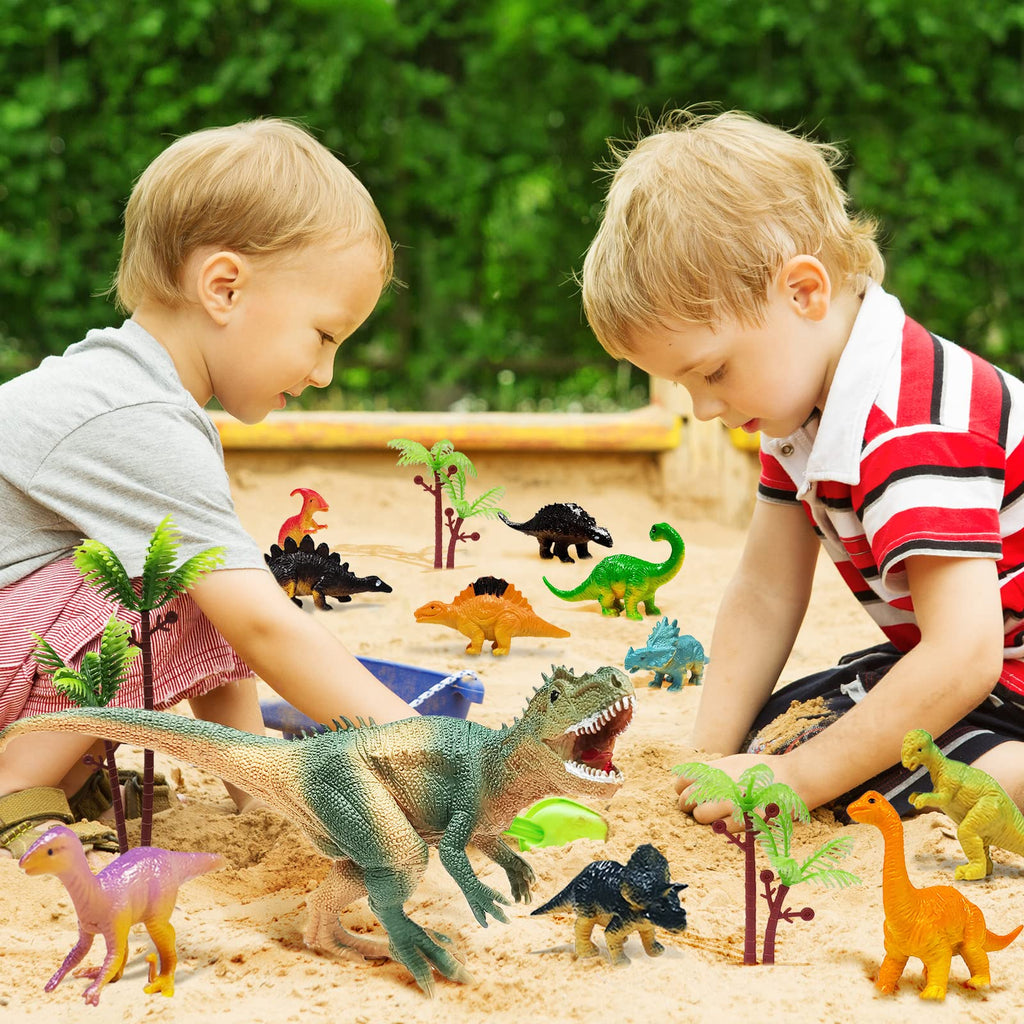 GLAHORSE 26-Piece Dinosaur Cake Toppers Set with Eggs, Nest, Trees & Leaves – Birthday Party Decor