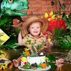 GLAHORSE 26-Piece Dinosaur Cake Toppers Set with Eggs, Nest, Trees & Leaves – Birthday Party Decor