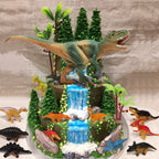 GLAHORSE 26-Piece Dinosaur Cake Toppers Set with Eggs, Nest, Trees & Leaves – Birthday Party Decor