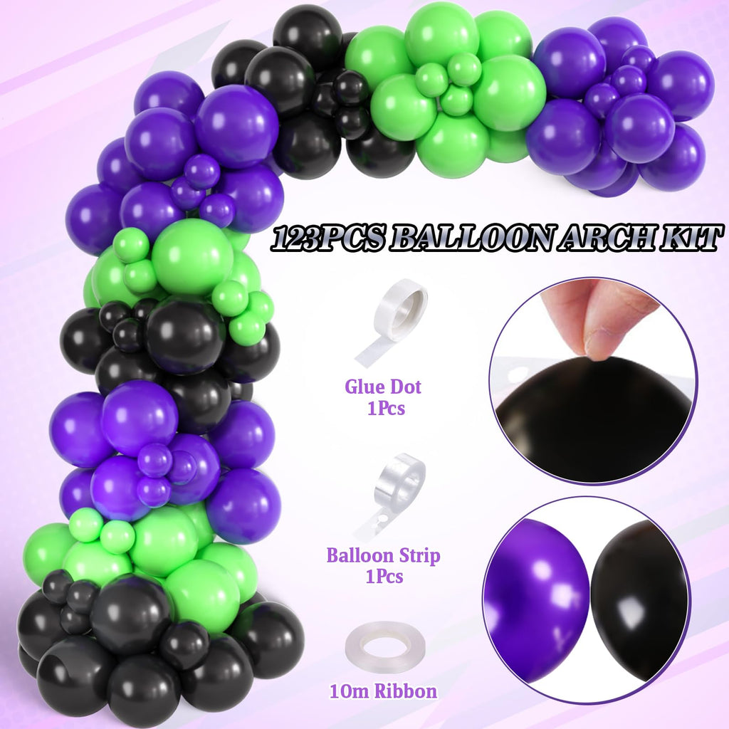 GLANFOIO 130Pcs Monster Truck Birthday Decorations – Balloon Garland Arch Kit with Backdrop
