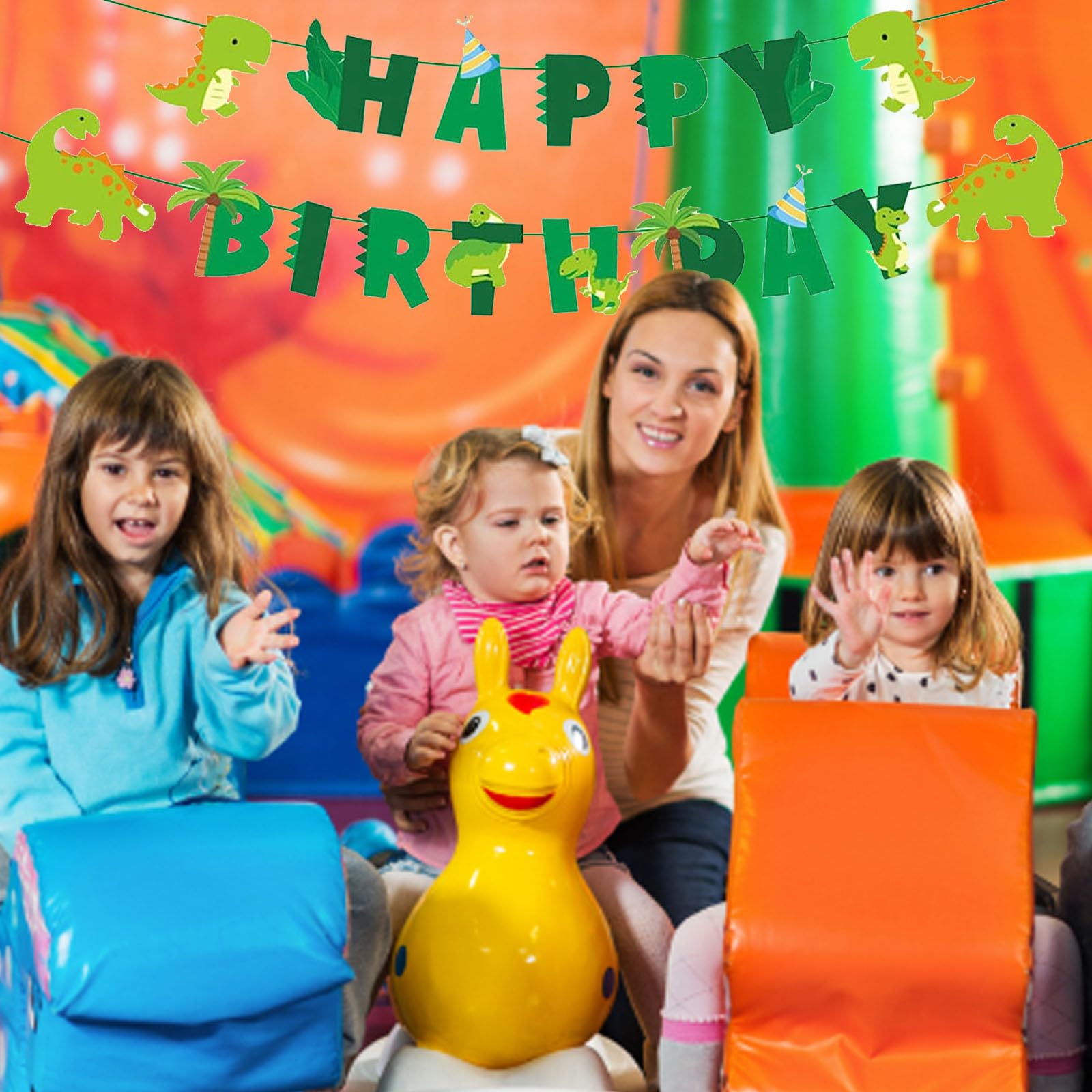 GLASNES Dinosaur Birthday Banner – Kids Birthday & Baby Shower Decor