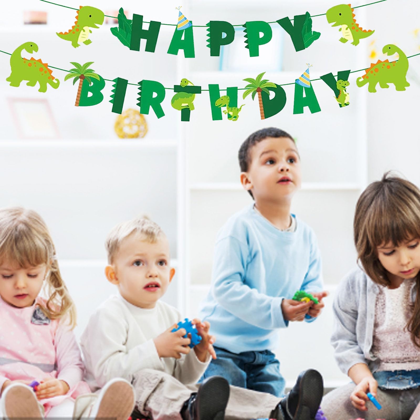 GLASNES Dinosaur Birthday Banner – Kids Birthday & Baby Shower Decor