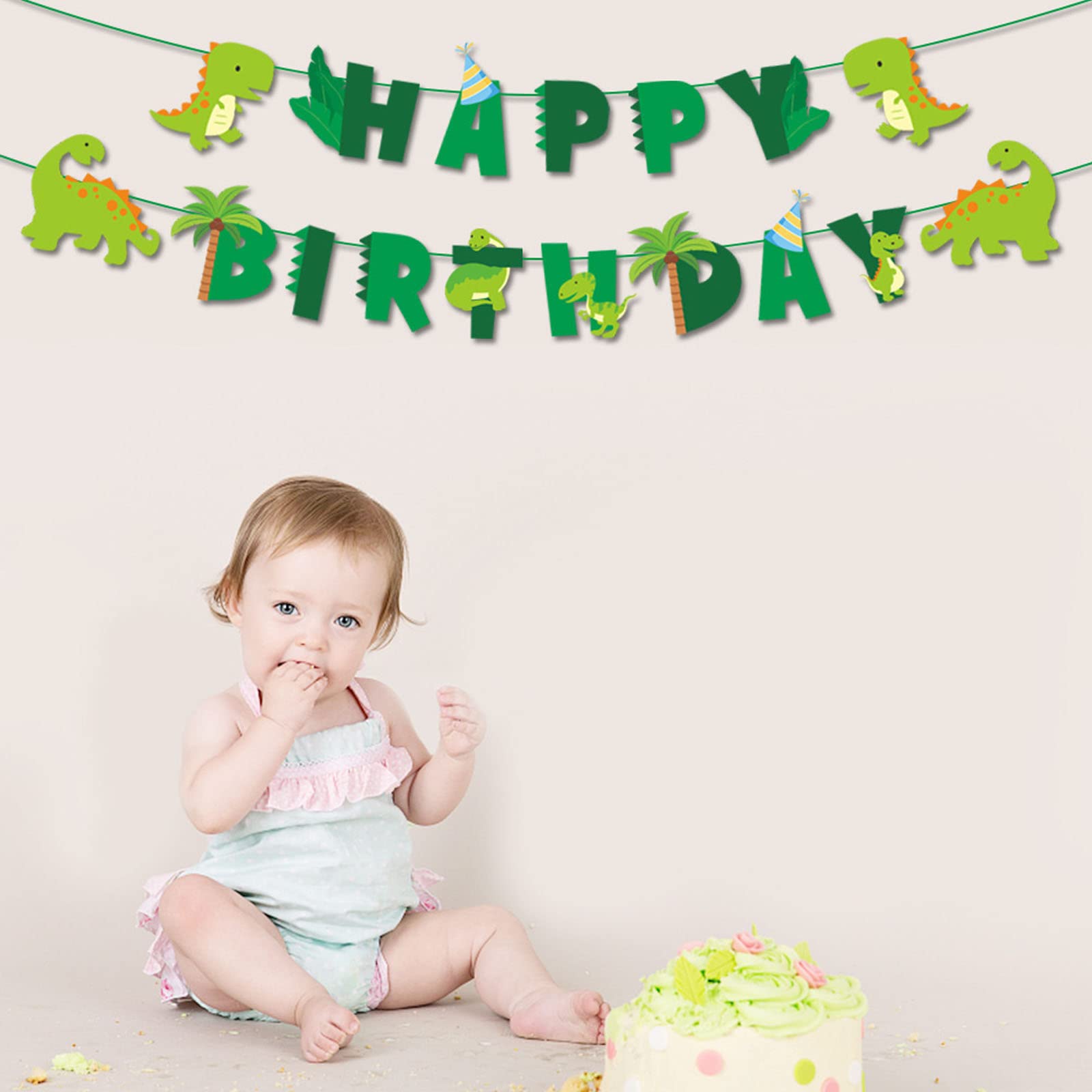 GLASNES Dinosaur Birthday Banner – Kids Birthday & Baby Shower Decor