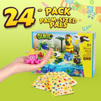Glikid 24 Packs Valentines Party Favors – 961 PCS Mini Animal Building Blocks for Classrooms & Goodie Bags