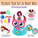 Glittery Garden Woodland Themed Party Hats Making Kit with Chenille Stems & Stickers | 16 Hats, 113 Stickers