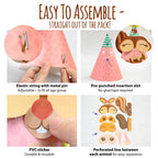 Glittery Garden Woodland Themed Party Hats Making Kit with Chenille Stems & Stickers | 16 Hats, 113 Stickers