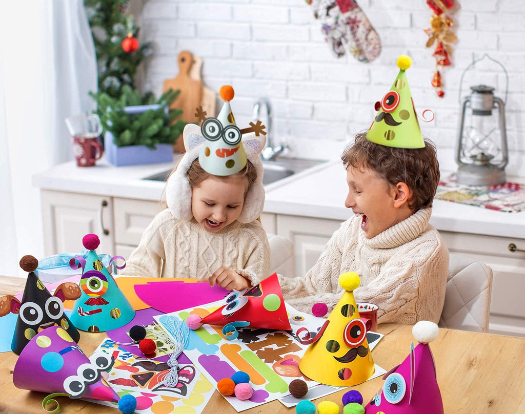 Glittery Garden Party Hats for Kids – All-Inclusive 12 Hat Craft Kit