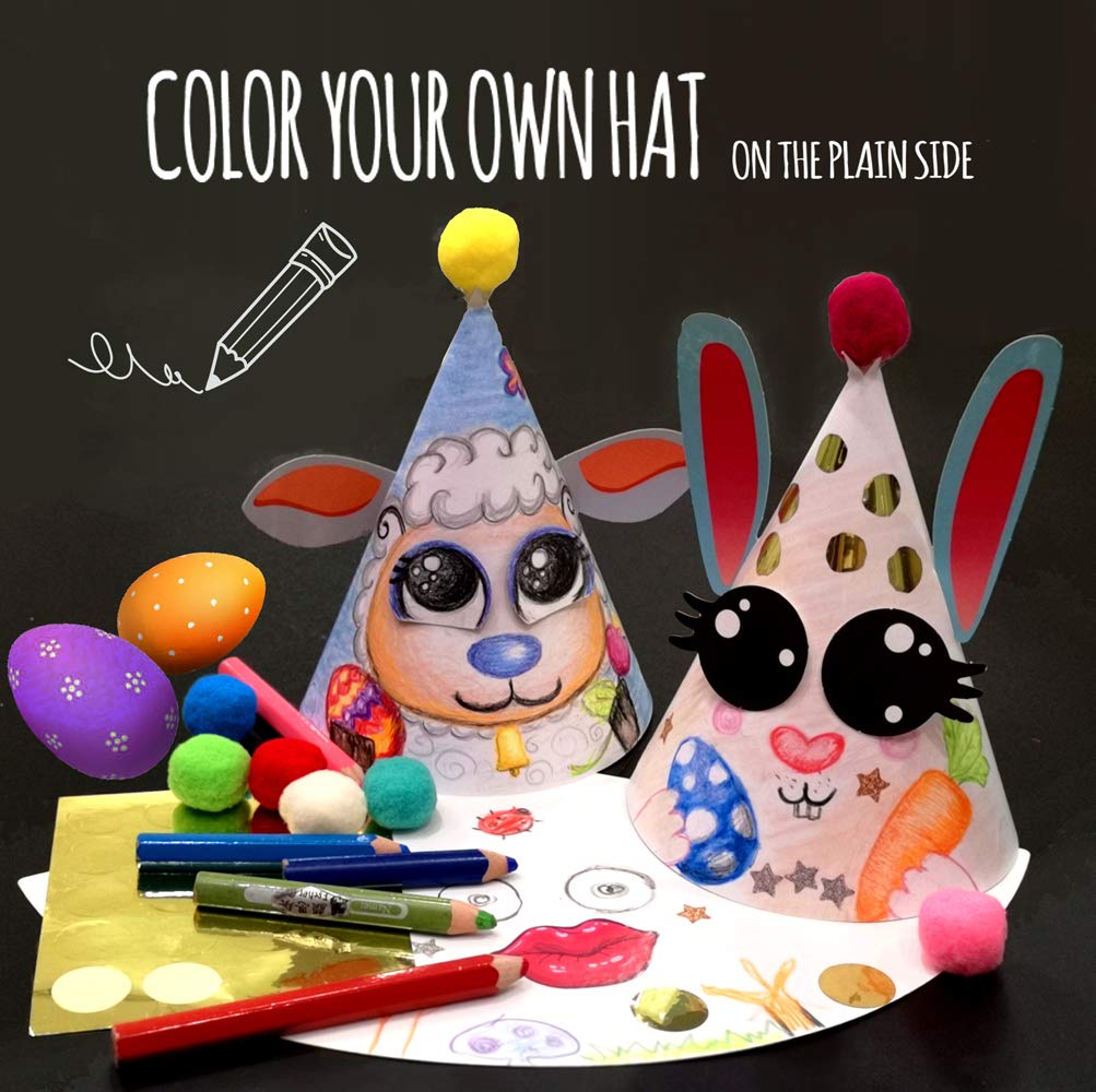 Glittery Garden Party Hats for Kids – All-Inclusive 12 Hat Craft Kit