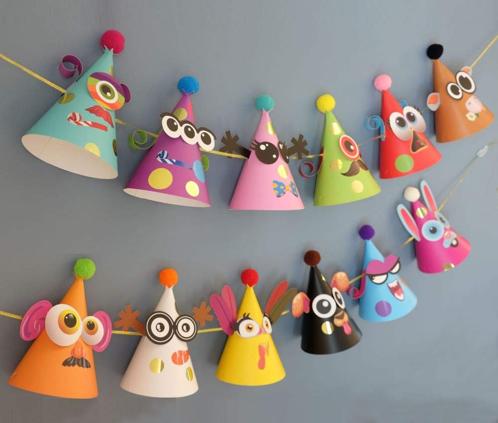 Glittery Garden Party Hats for Kids – All-Inclusive 12 Hat Craft Kit