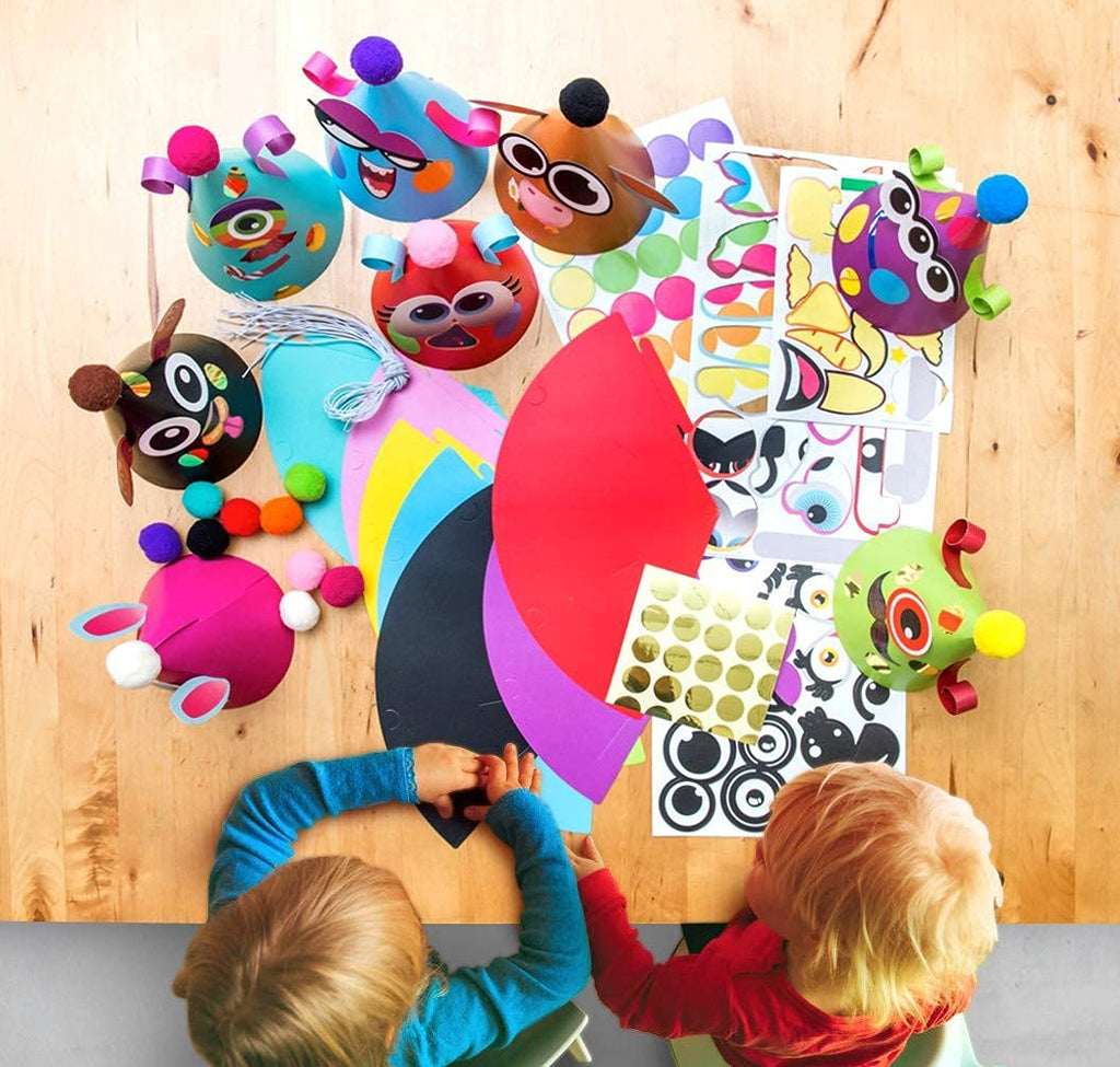 Glittery Garden Party Hats for Kids – All-Inclusive 12 Hat Craft Kit