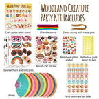 Glittery Garden Woodland Themed Party Hats Making Kit with Chenille Stems & Stickers | 16 Hats, 113 Stickers