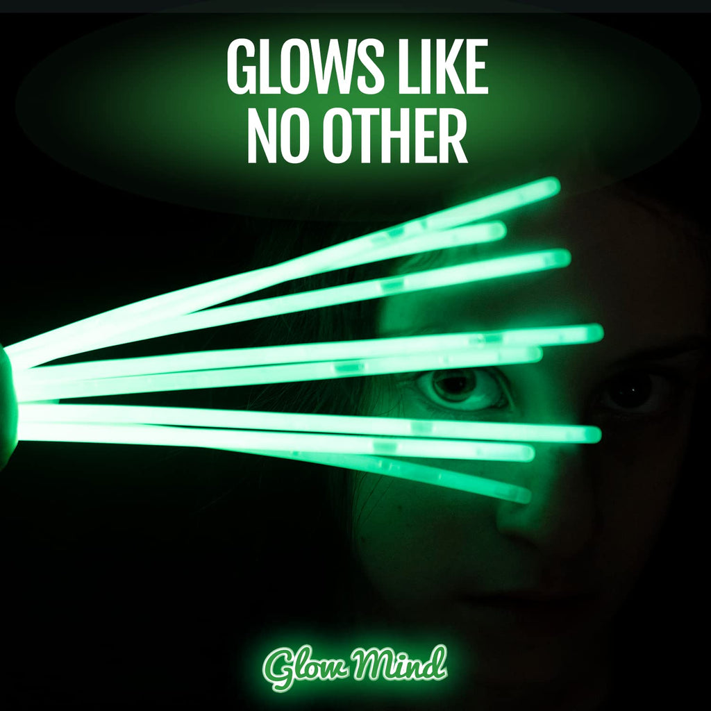 Glow Mind 400 Ultra-Bright Glow Sticks Bulk – 8-Inch Glow Party Supplies with Bracelets and Necklaces