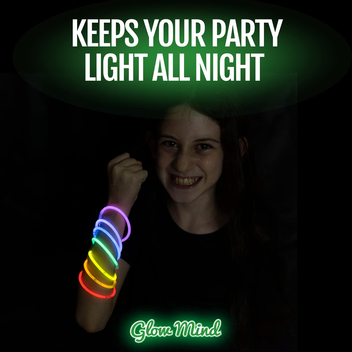 Glow Mind 400 Ultra-Bright Glow Sticks Bulk – 8-Inch Glow Party Supplies with Bracelets and Necklaces