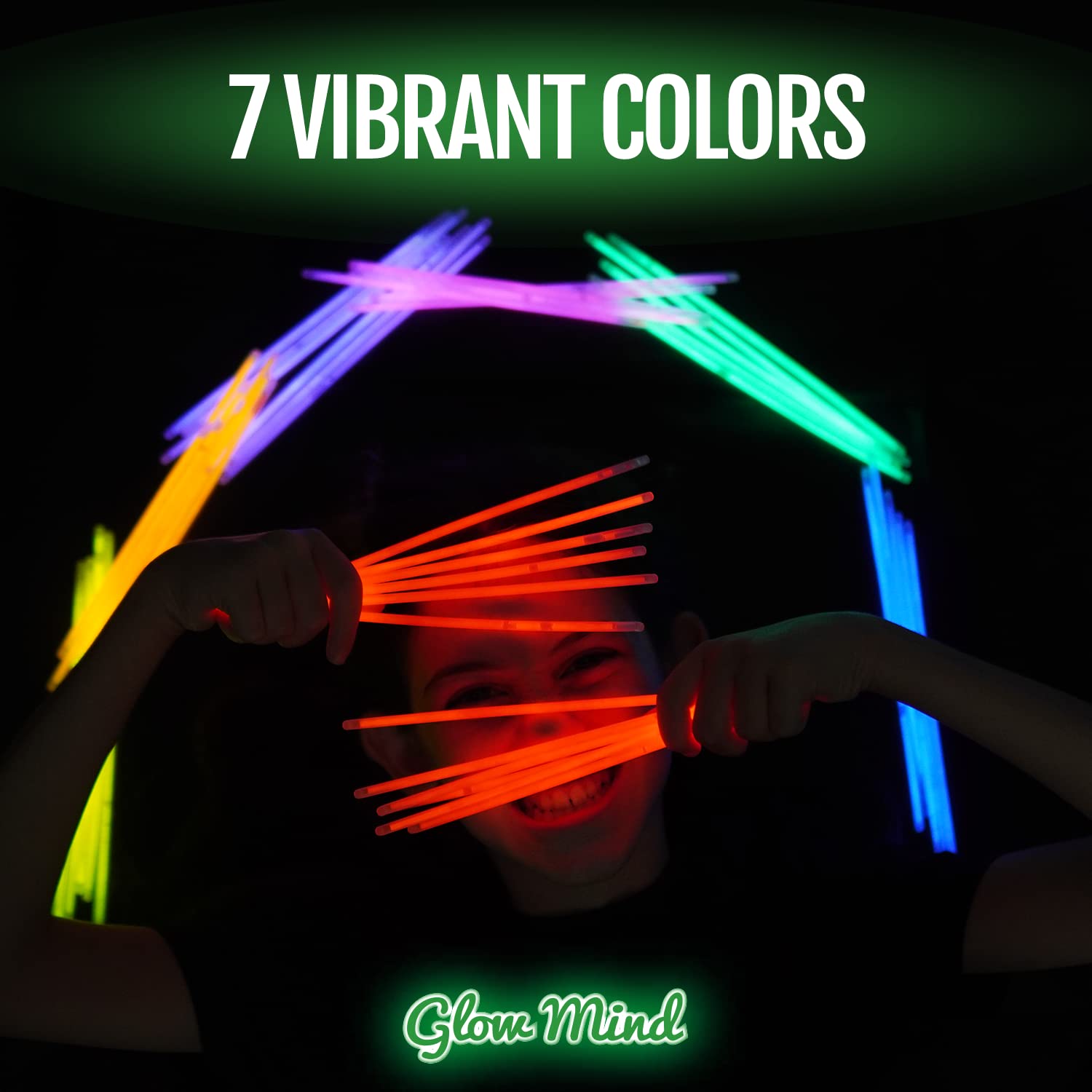 Glow Mind 400 Ultra-Bright Glow Sticks Bulk – 8-Inch Glow Party Supplies with Bracelets and Necklaces
