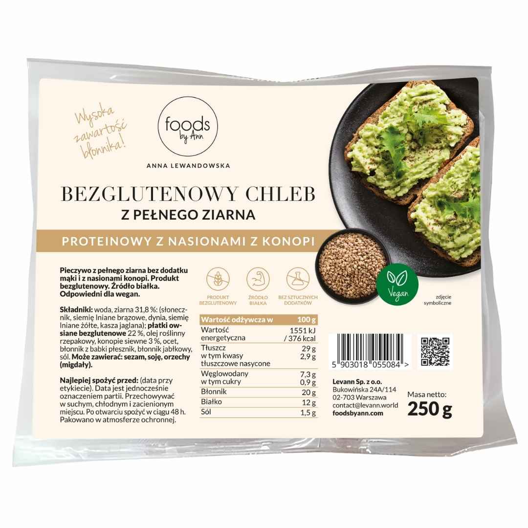 BB 20/08/2026 Gluten-Free Whole Grain Bread with Hemp Seeds 250g