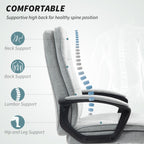 HOMCOM Linen-Look Double-Padded Office Chair - Grey