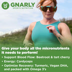 Gnarly Nutrition Greens Superfood Powder – Blueberry Acai Performance Greens – NSF Sport Certified – Organic & Probiotic