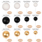 Goensjt 30 Pcs Balls Cake Toppers – Black Gold White for Birthday, Wedding, Baby Shower