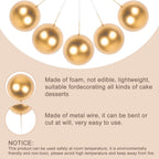 Goensjt 30 Pcs Balls Cake Toppers – Black Gold White for Birthday, Wedding, Baby Shower