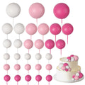 Goensjt 30 Pcs Balls Cake Topper Set - DIY Ball Cake Inserts for Birthday, Baby Shower & Wedding