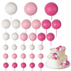 Goensjt 30 Pcs Balls Cake Topper Set - DIY Ball Cake Inserts for Birthday, Baby Shower & Wedding