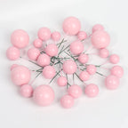 Goensjt 30-Pcs Pink Foam Ball Cake Toppers | DIY Cake Inserts for Parties