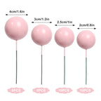 Goensjt 30-Pcs Pink Foam Ball Cake Toppers | DIY Cake Inserts for Parties