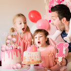 Goensjt 30-Pcs Pink Foam Ball Cake Toppers | DIY Cake Inserts for Parties