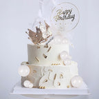 Goensjt 30 Pcs White Ball Cake Topper Set – DIY Cake Inserts for Birthday, Baby Shower, Wedding