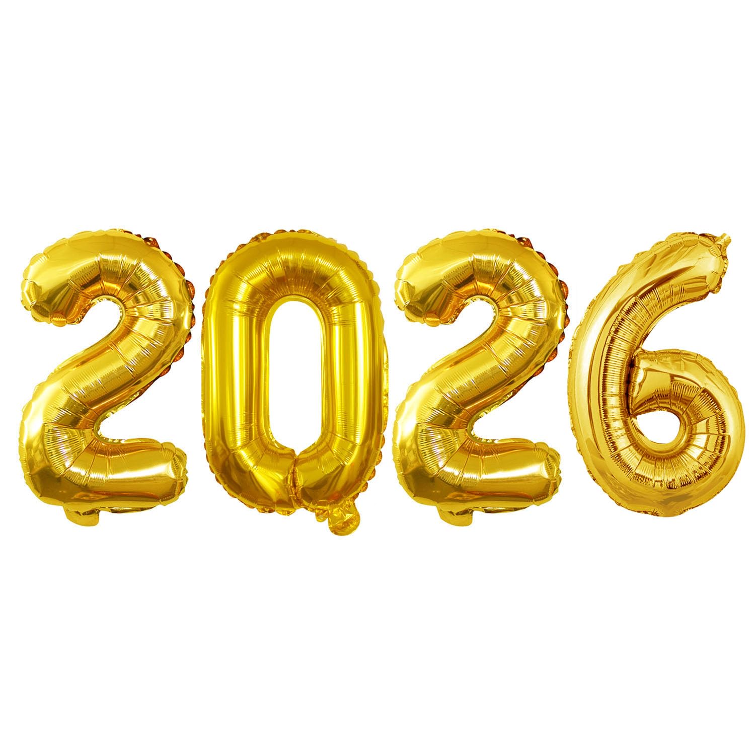 GOER 2026 Foil Number Balloons – 16-Inch Gold for New Year & Graduation