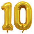 GOER 42in Gold Number 10 Balloons for 10th Birthday & Anniversary Decor
