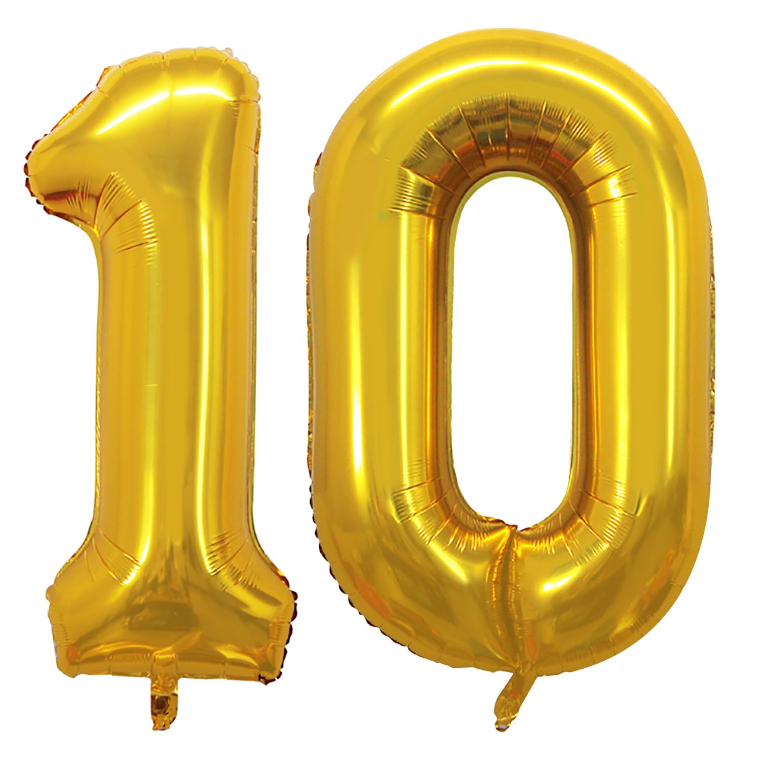GOER 42in Gold Number 10 Balloons for 10th Birthday & Anniversary Decor