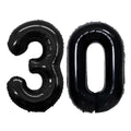 GOER 42-Inch Black Number 30 Foil Balloons | Jumbo Helium Decor for 30th Birthday