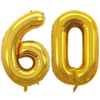 GOER 60 Number Balloons – 42-Inch Gold Foil Balloons for 60th Birthday & Anniversary Celebrations