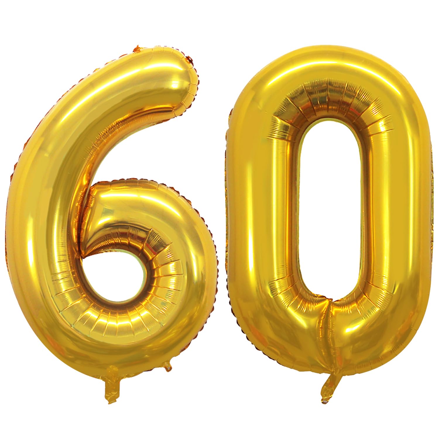 GOER 60 Number Balloons – 42-Inch Gold Foil Balloons for 60th Birthday & Anniversary Celebrations