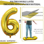 GOER 60 Number Balloons – 42-Inch Gold Foil Balloons for 60th Birthday & Anniversary Celebrations