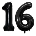 GOER 42-Inch Black 16/61 Number Balloons for Sweet 16 or 61st Birthday Parties