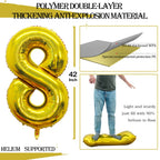 GOER 42-Inch Gold Number 80 Balloons for 80th Birthday Party