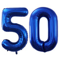 GOER 42-Inch Number 50 Blue Foil Balloons for 50th Birthday & Anniversary