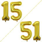 GOER 42-Inch Jumbo Foil Number 15/51 Balloons for 15th & 51st Birthday Parties