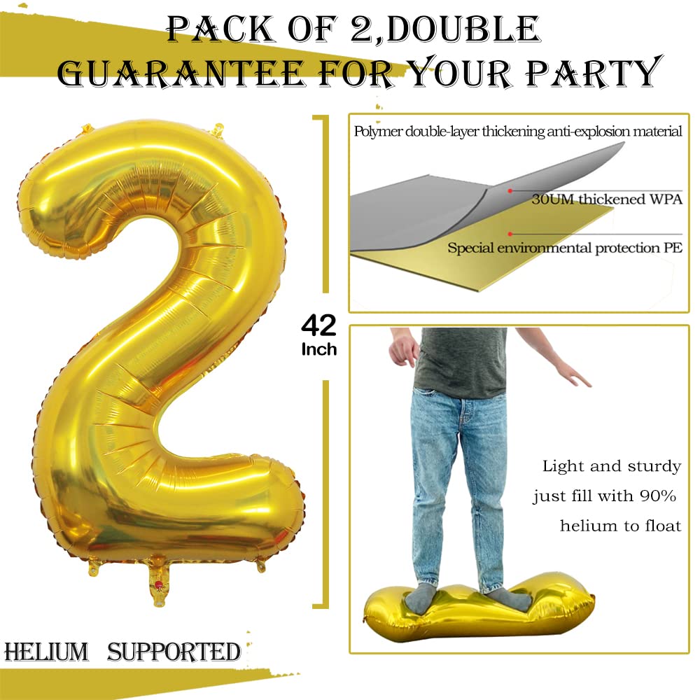 GOER 42-Inch Gold Number 26/62 Balloons – Jumbo Foil Birthday Decor