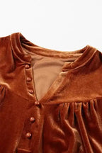 Gold Beaded Velvet Long Sleeve Blouse Women UK | Party