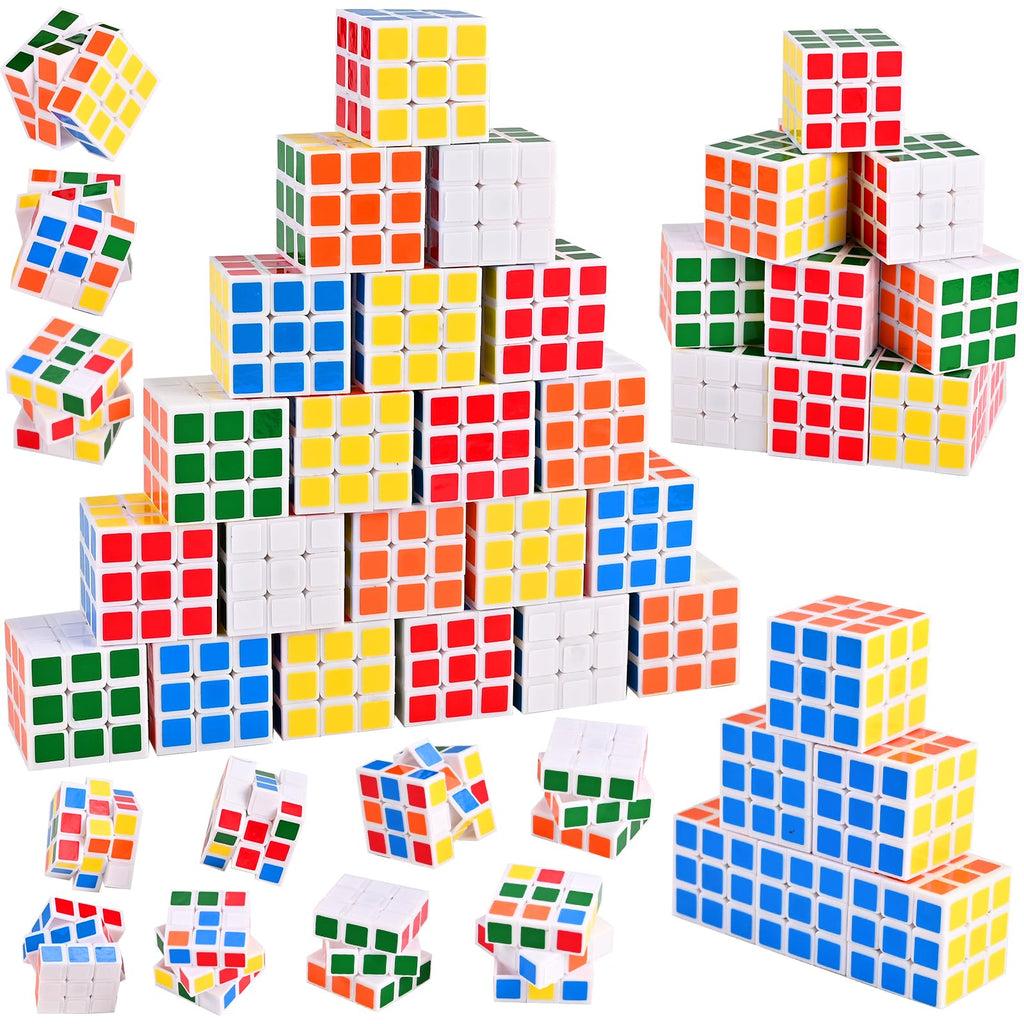 GOLDGE 40 Mini Cube Puzzles – 3x3, 40 Pieces, 6 Colors | Party Favors & Classroom Prizes