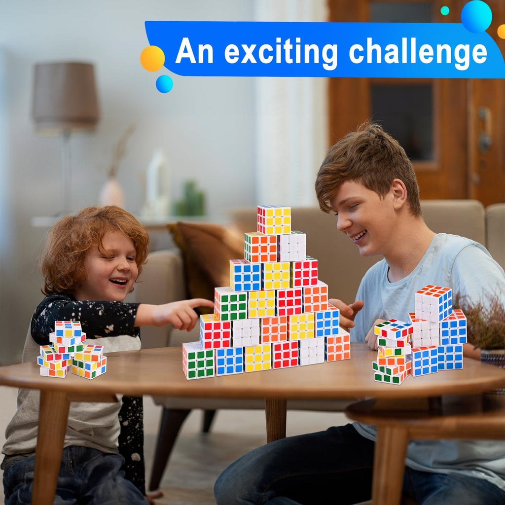GOLDGE 40 Mini Cube Puzzles – 3x3, 40 Pieces, 6 Colors | Party Favors & Classroom Prizes