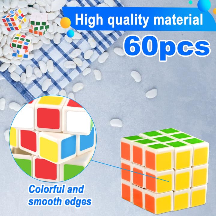 GOLDGE 40 Mini Cube Puzzles – 3x3, 40 Pieces, 6 Colors | Party Favors & Classroom Prizes