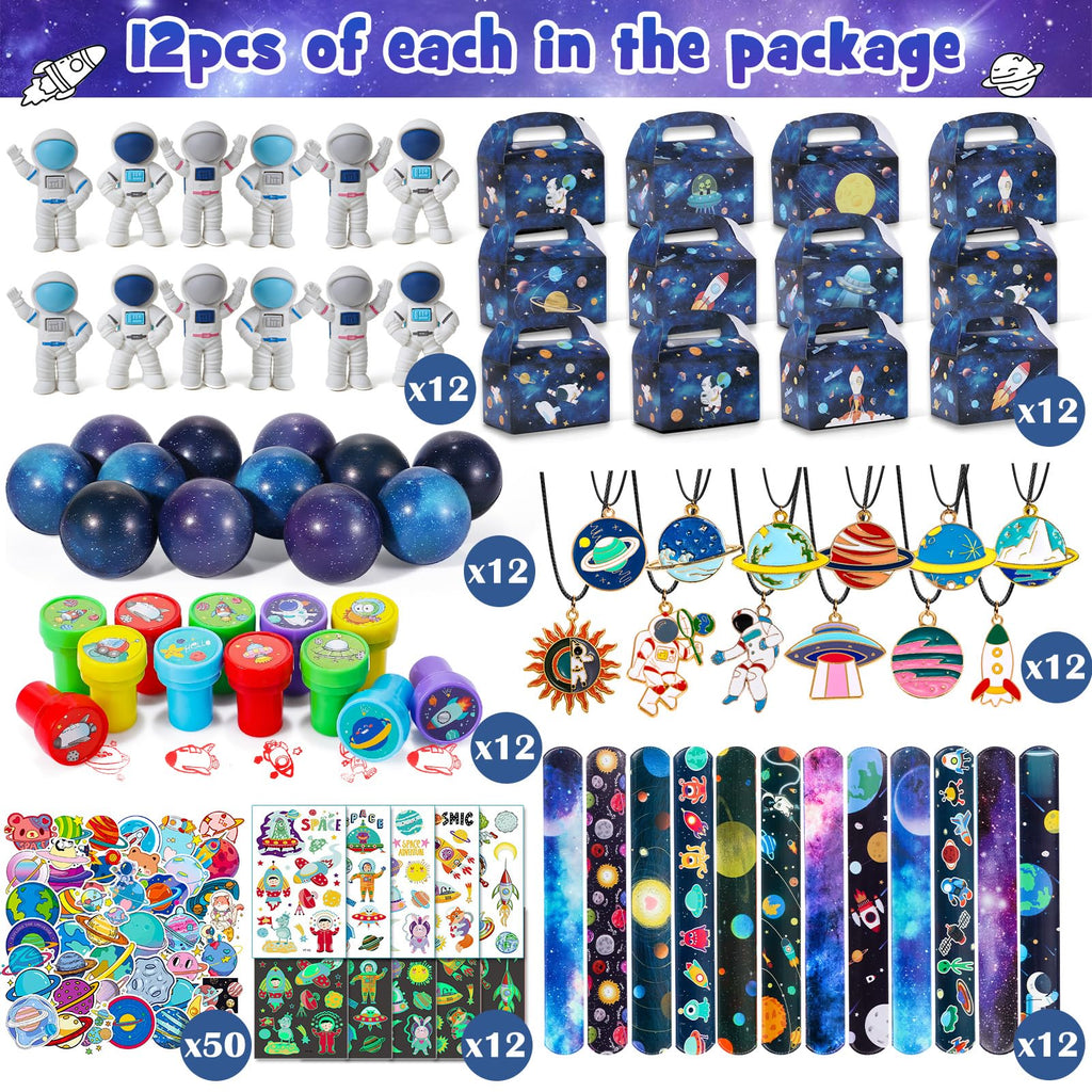 Golray 134pcs Space Party Favors Kit – Glow Tattoos, Erasers, Necklaces & Wristbands